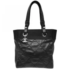 【売り尽くし】 シャネル ハンドバッグ レディース パリビアリッツ トートPM トートバッグ ココマーク CHANEL PVCコーティングキャンバス レザー ブラック 黒 シルバー金具 美品【中古品】