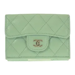 シャネル CHANEL クラシック スモールフラップウォレット AP0230 三つ折り財布 コンパクト財布 キャビアスキン マトラッセ グリーン 緑 ゴールド金具 レディース かわいい おしゃれ ギフト【中古】【Aランク】