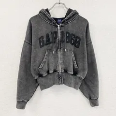 古着 used　GAP　ギャップ　ヴィンテージソフトジップアップウェッジパーカー　フルジップパーカー/フーディー　ダークグレー　Sサイズ
