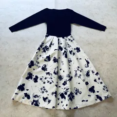 【未使用品】 セルフォード  フレアワンピース　ブラック×ホワイト  36