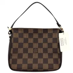 【売り尽くし】 ルイヴィトン ハンドバッグ レディース トゥルースメイクアップ アクセサリーポーチ 化粧ポーチ ミニバッグ LOUIS VUITTON N51982 ダミエキャンバス ブラウン 茶 ゴールド金具 美品【中古品】