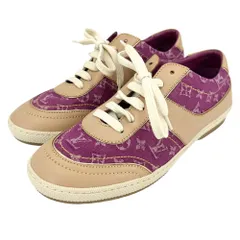 【売り尽くし】 ルイヴィトン スニーカー レディース モノグラムデニム 靴 ローカット 36サイズ 約23cm LOUIS VUITTON    ピンク ブラウン 茶 美品【中古品】