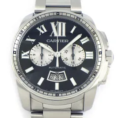 カルティエ Cartier 腕時計 カリブルドゥ W7100061 ローマンインデックス ブラック文字盤 デイト クロノグラフ 夜光針・インデックス SS 自動巻き 【中古】のサムネイル