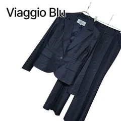 Viaggio Blu ビアッジョブルー ダークネイビー ストライプ レディース スーツフォーマル ビジネススーツ カジュアルスーツ 長袖 【サイズ2】Mサイズ相当 296KJ