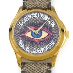 グッチ GUCCI 腕時計 Gタイムレス 126.4/YA1264022 EYEモチーフ ベージュ/ブラウン GGスプリーム文字盤 SS (イエローゴールドPVD) GGスプリームキャンバス/レザーベルト クオーツアナログ 【中古】のサムネイル
