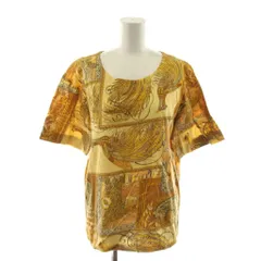 サルヴァトーレフェラガモ Salvatore Ferragamo Tシャツ カットソー M 茶 ブラウン 総柄 ラウンドネック 半袖 /AN59