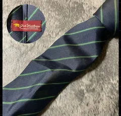 Jack Nicklaus ネイビー ストライプ シルク ネクタイ[MSE435]