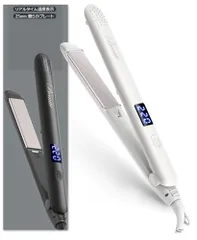 D★ヘアアイロン 2way イオンカール/ストレート 25mmプレート 120℃?220℃ プロ仕様 6段階温度調節可能 様々な髪質に対応 25秒立ち上がり 100?240V 海外対応/飛行機持込可能 大画面デジタル表示 360度回転コード 30分自動オフ機能