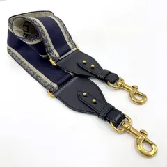 C.Dior クリスチャンディオール ショルダーストラップ ロゴエンブロイダリー キャンバス×レザー ネイビー S8553CBTE