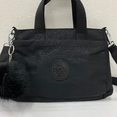 359　Kipling　キプリング　ハンドバッグ　2way　 ショルダーバッグ　パイソン　アニマル柄　 総柄　ブラック系　黒　ナイロン　軽量　 モンキーチャーム　レディース