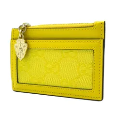 【新品】グッチ 790033 FADHY 8563 (イエロー系) カードケース GUCCI GGキャンバス ジップ カードホルダー ブティックライン レディース