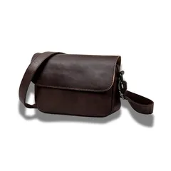 【新品】 [Capprecier] ミニショルダーバッグ メンズ 小さめ PUレザー 軽量 斜めがけ サコッシュ バッグ マグネット式 おしゃれ 通勤 散歩 旅行用 (ダークブラウン) 1