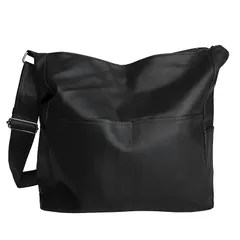 【新品】 [ドナリー] ショルダーバッグ トートバック a4 肩掛け 斜めがけ かばん 大容量 レザー レディース (ブラック) 0