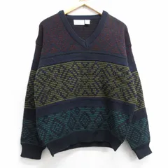 M/古着 シアーズ 長袖 セーター メンズ 90年代 90s アクリル Vネック 紫他 26jan16のサムネイル