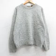 XL/古着 エディーバウアー 長袖 セーター メンズ 90年代 90s 無地 ウール クルーネック グレー 26jan16