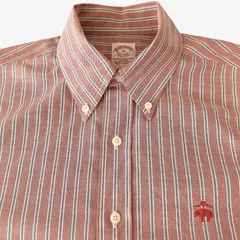 【M】Brooks Brothers（ブルックスブラザーズ）ポロカラーBDシャツ ストライプ / Non-Iron / Supima Cotton 100% GF刺繍 オックスフォード ポケットなし メンズ