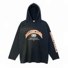 75c4 BALENCIAGA バレンシアガ プルオーバーフーディー パーカー BBロゴ スウェット ダメージ加工 Sサイズ ブラック コットン100％ ユニセックス メンズ レディースo07tのサムネイル