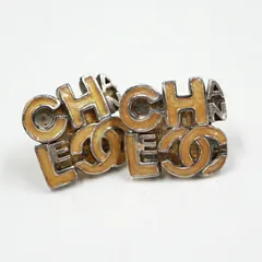 CHANEL シャネル ヴィンテージ スクエア ロゴ ピアス ココマーク オレンジ 00T