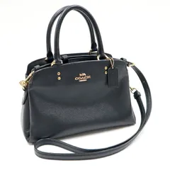 COACH コーチ ミニリリーキャリーオール 2WAYショルダーバッグ レザー ブラック×ゴールド金具 91146