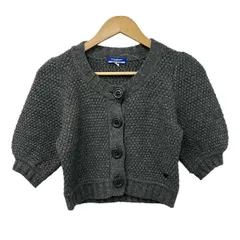 Burberry Blue Label(バーバリーブルーレーベル) カーディガン サイズ38 M レディース美品  - ダークグレー 半袖/ニット/ラメ