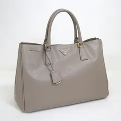 PRADA プラダ ハンドバッグ 三角ロゴプレート サフィアーノ・レザー グレー×ゴールド金具 P19884W03055