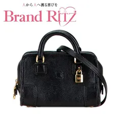 中古 ロエベ アナグラム アマソナ マイクロミニ ハンドバッグ ショルダーバッグ 2WAY ブラック Aランク レザー レディース LOEWE 【送料無料】【西神店】