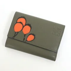 LOEWE ロエベ スモール・バーティカル・ウォレット 風船 カーキ レザー C643S33X02