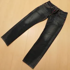 (130★ 日本製 EDWIN エドウィン EG5032 BLUE TRIP EDGE LINE ユーズド加工 スリム ストレッチ デニム パンツ ジーンズ w30 古着