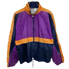 90s asics ナイロンジャケット M～ マルチカラー アシックス ジップアップ アームデザイン ドローコード ライトアウター 春物 a801-5447