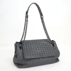 BOTTEGA VENETA ボッテガ ヴェネタ ダブルチェーンショルダー イントレチャート グレー 405696