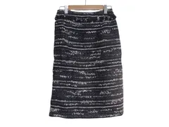 k03250924004　J.PRESS　サイズ表記無し　黒×紺色×白×銀色　　スカート　ミディアム丈　秋冬