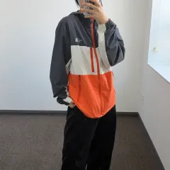 THE NORTH FACE ザノースフェイス グレー オレンジ バイカラー ウィンドブレーカー