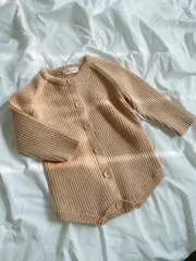 赤ちゃん ニット ボディスーツ ベージュ サイズ80