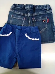 ミキハウス　DOUBLE_ B   120 デニム スカート&長ズボンパンツ