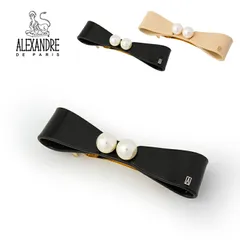 アレクサンドル ドゥ パリ ALEXANDRE DE PARIS バレッタ 8cm リボンバレッタ AA8-18270-02 パール バレッタ 髪留め バレッタ ブランド ハンドメイド