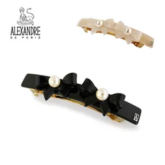 ALEXANDRE DE PARIS【アレクサンドル ドゥ パリ】8cm リボンパールバレッタ AA8-18595-03