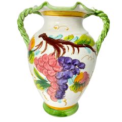 Y USED ビンテージ 花瓶 オブジェ 傘立て 果実柄 ハンドメイド