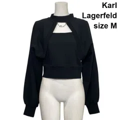 ◇ カールラガーフェルド Karl Lagerfeld アンサンブル ショート丈スウェット ボレロ 長袖 キャミソール コットン M 9号 レディース S6C059のサムネイル