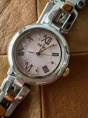 セイコー☆ソーラー時計☆文字盤ピンク☆稼働品☆V117-0CV0