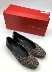 REGAL　バレエシューズ　黒白ツイード　フラットシューズ