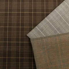 コットングレンチェック 先染め生地  チェック トラッド パンツ コート ジャケット ハンドメイド 裁縫 上質 50cm単位
