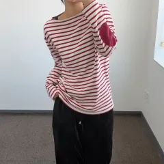 Saint james レッド ストライプ Long ロング スリーブ