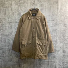 【T-325】中綿ジャケット 茶色 ブラウン メンズ LL 大きいサイズ 防寒 コート 中綿アウター 冬物 カジュアル 古着