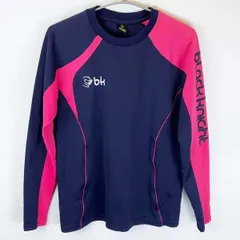 ブラックナイト 長袖Tシャツ L ネイビー/ピンク Black knight バドミントンウェア