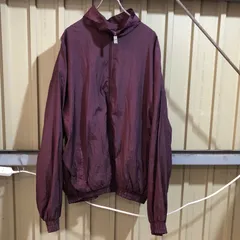 2066 BAW ナイロンジャケット ワインレッド XXL ビーエーダブリュー フルジップ 無地 90s ヴィンテージ 古着卸 アメリカ仕入