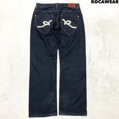 ROCAWEAR デニムパンツ ジーパン ジーンズ ワイド バギー サイズ34 インディゴブルー 濃紺 青系 ロカウェアのサムネイル