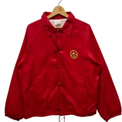 Auburn Sports wear 90年代/90's ヴィンテージ ナイロンコーチジャケット USA製 ライトアウター スナップボタン Mサイズ レッド
