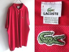 US古着 LACOSTE ラコステ ポロシャツ ビッグワニ オレンジ 7 XXL 
