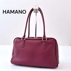 濱野皮革工藝 HAMANO ミニ ボストンバッグ ボルドー 本革 ハンドバッグ レザー 濱野 6M007