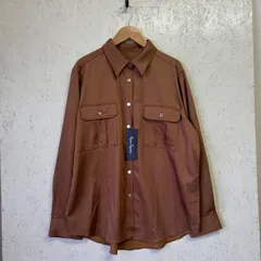 【タグ付き新品】 Anne Coquineアンコキーヌ長袖シャツ   sizeL   モカ/茶系　ベルト付き　ストレッチ素材　定価¥22,000 オールシーズンOK レディース　トップス　匿名配送　wう8のサムネイル
